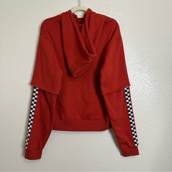 Vans Rubber Co. Red Chromo Twofer Hoodie Women's Sweatshirt, Size XL - Picture 9 of 13